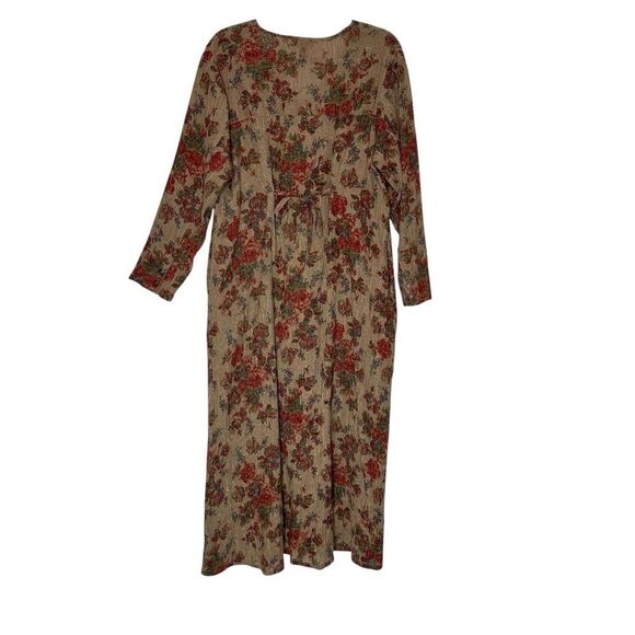 April Cornell Floral Shimmering Rose Metallic Long Duster Jacket| L - Picture 2 of 12